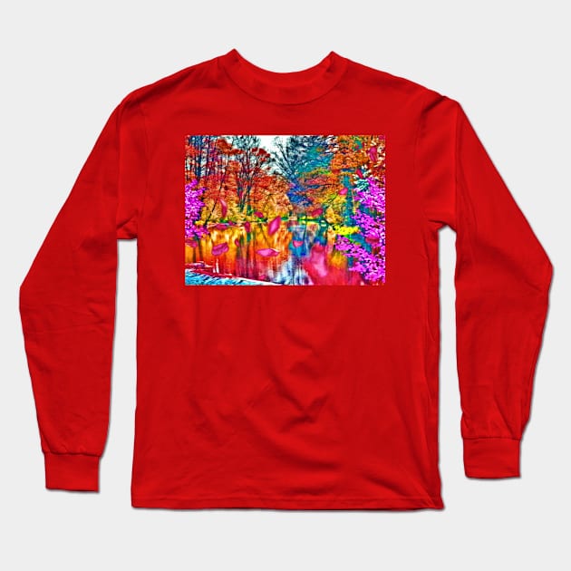 Water Reflections Long Sleeve T-Shirt by danieljanda